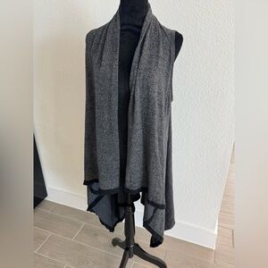 ZESTT 100% Organic Cotton Sustainable Open Front Waterfall Sleeveless Vest VGUC